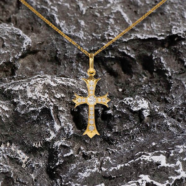 

fine jewelry waterproof necklace sterling silver 18k gold cross necklace for women