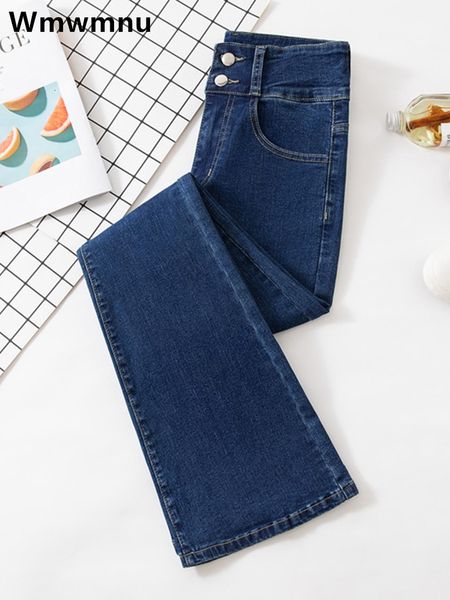 

women's jeans high waist slim flare jeans for women korean casual skinny denim pants streetwear pantalones vintage vaqueros stretch tro, Blue
