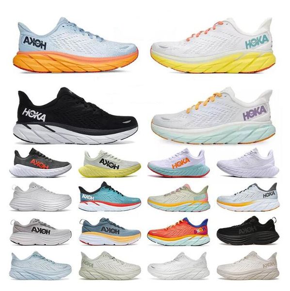 

hoka one bondi 8 clifton athletic shoes runner hokas carbon x2 triple black white light blue hokas outdoor designer trainers lifestyle shock