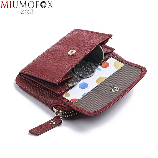 

evening bags 2023 genuine leather women mini wallet ladies short wallets and purses zipper coin purse keychain coins pocket bag 230509