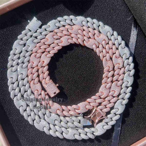 

new arrivals s925 sterling silver fashion style prong set vvs diamond pass diamond tester iced out diamond cuban link chain