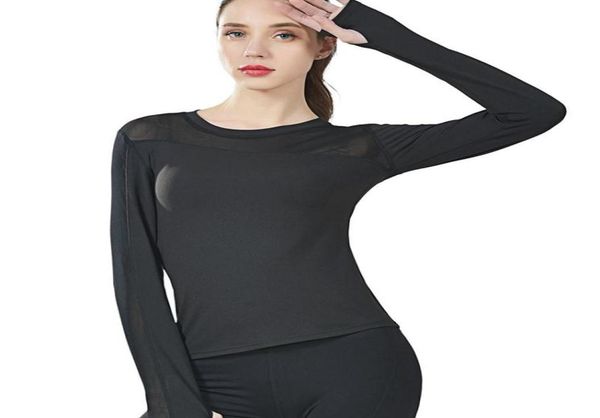 

yoga outfits shirt fitness long sleeve gym training elastic tight sweatshirt chest mesh breathable design comfortable tshirts7260529, White;red