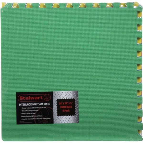 

foam mat floor tiles, interlocking eva foam padding soft flooring for exercising, yoga, camping, kids, babies, playroom - 4 pack