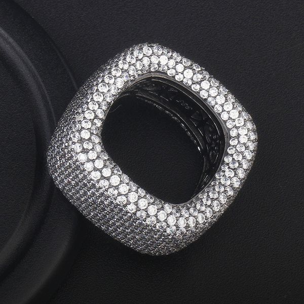 

european and american s925 silver zircon ring big brand wide edition luxury group set with cool and individualized ins