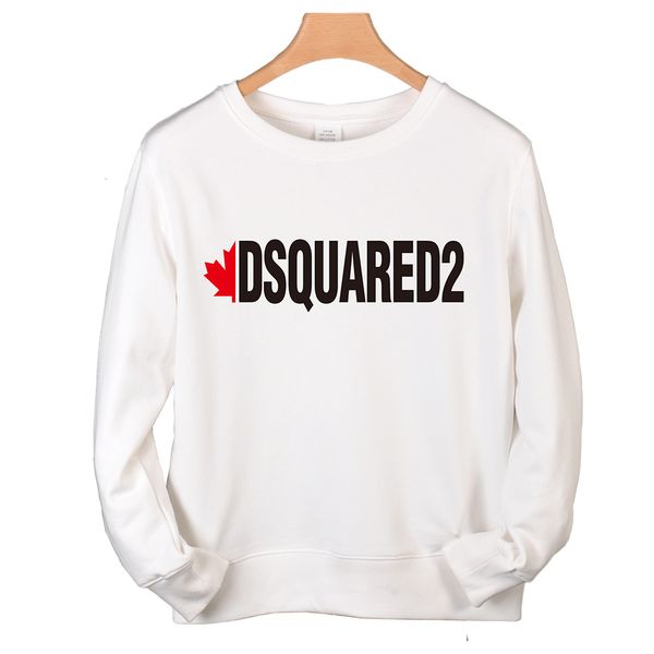 

new dsquared2 dsq2 icon d2 men's sweatshirts classic casual fashion trend for men and women o-neck long-sleeved simple cotton pullover, Black