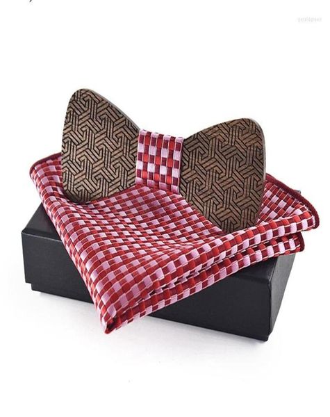 

bow ties fashion handmade wooden hollow out carved tie distinctive kerchief for party wedding 1order 1set4534710, Black;gray