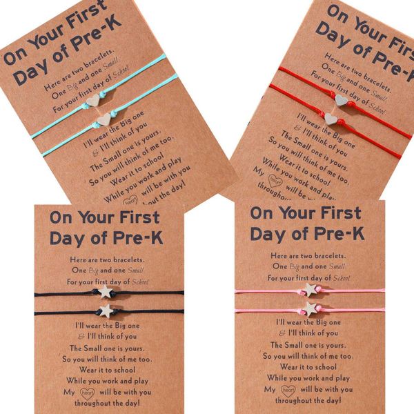 

bracelet creative copper love five pointed star preschool school season parent child carrying strap, Golden;silver