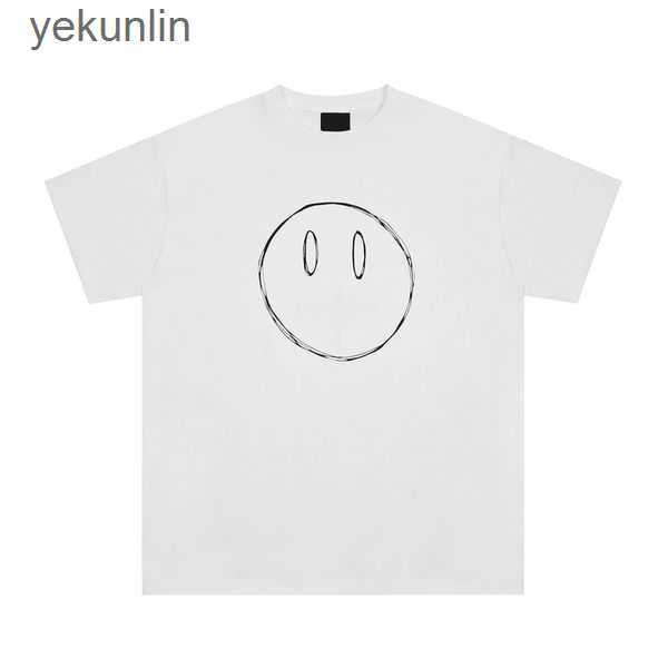 

drew short basic t shirt for men and women couple tees smiley face printing oversize short sleeve fashion trendy design t-shirtz5zu 15leiv, White;black