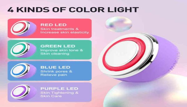 

face care devices steamer2 in 1 ems led light therapy silicone heating cleanser massage facial cleaning brush skin scrubber washin3108626