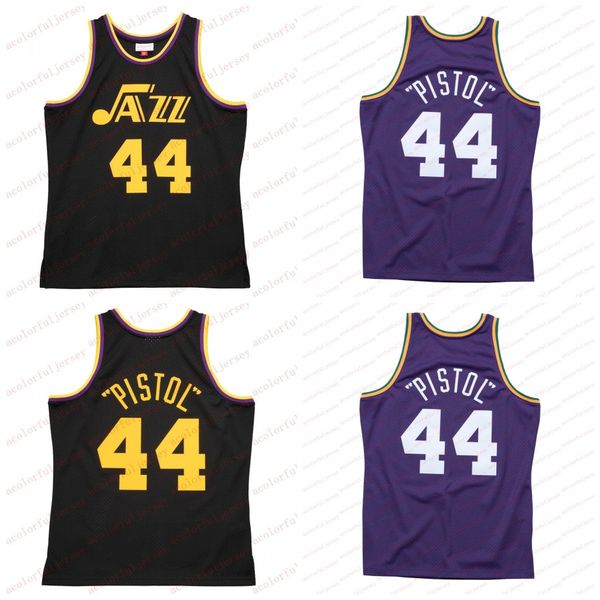 

ncaa stitched pete maravich basketball jersey s-6xl mitchell ness 1974-75 mesh hardwoods classics retro version men women youth jerseys, Black;red