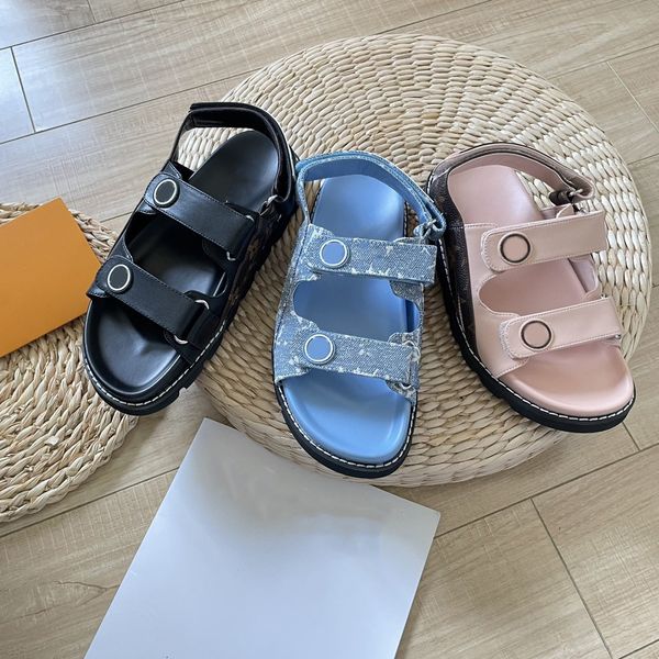 

women paseo flat comfort famous sandals designer canvas denim slides black blue pink