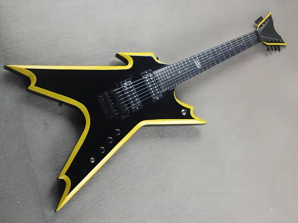 

factory 7-string black metal guitar with vibrato bridge,hh pickup, customizable