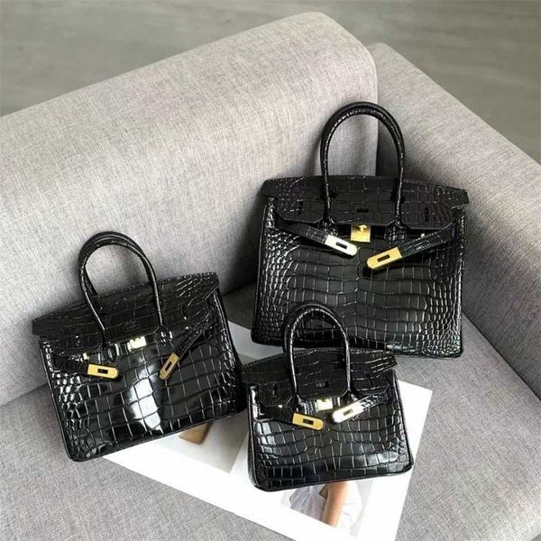 

designer bag tote bag handbag crossbody bags single shoulder bags new crocodile pattern bag womens skew straddle real leather bag fashion ve