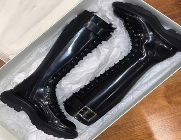 

long boots women039s leather obviously thin high boots autumn and winter thick soled9160585, Black