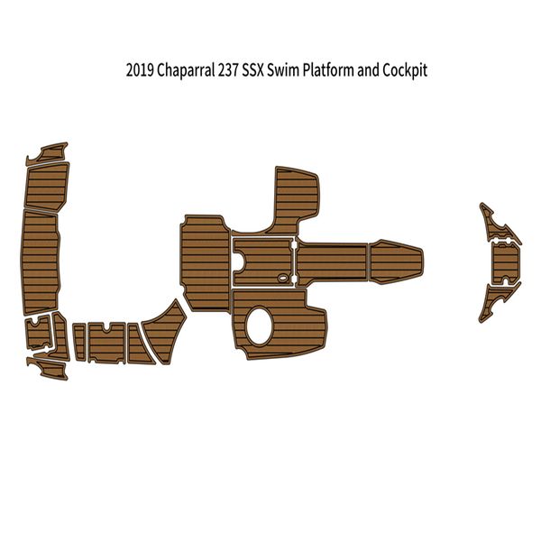 

2019 chaparral 237 ssx swim platform cockpit boat eva foam faux teak floor pad