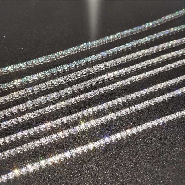 

2mm 3mm 4mm 5mm 925 sterling silver vvs moissanite tennis chain