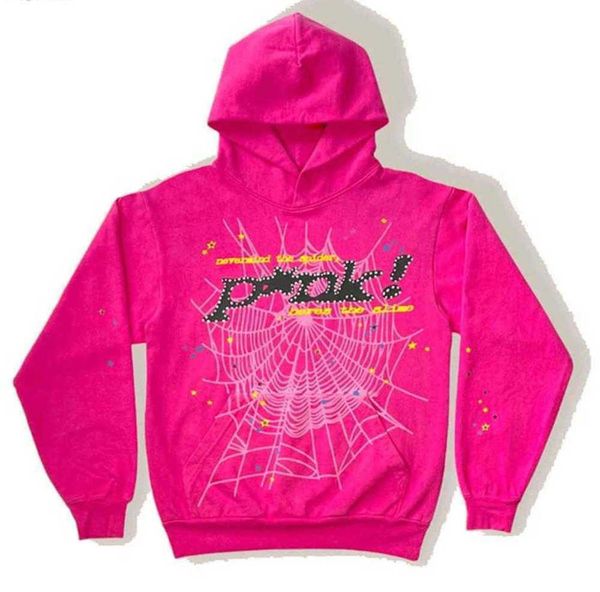 

men's hoodies sweatshirts pullover red sp5der young thug angel men shoe printing spider web sweatshirts sunscreen design 23ess, Black