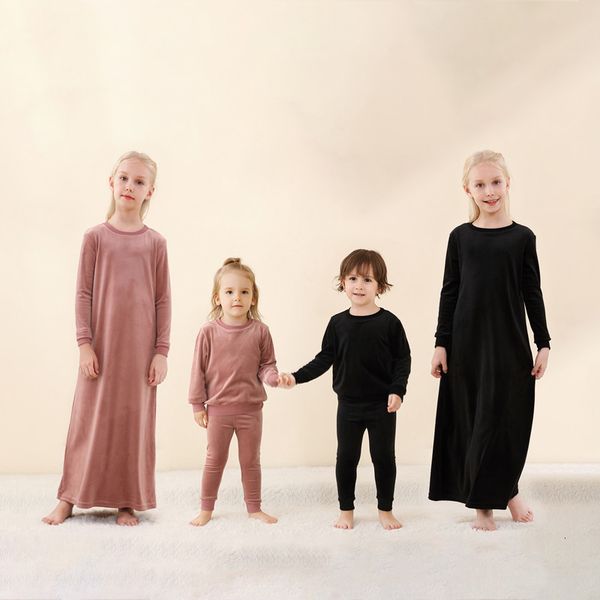 

family matching outfits fall winter velour family matching set dress and romper clothes 230509, Blue