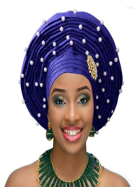 

african gele already heatie aso oke headtie with beads headwear for women7280928