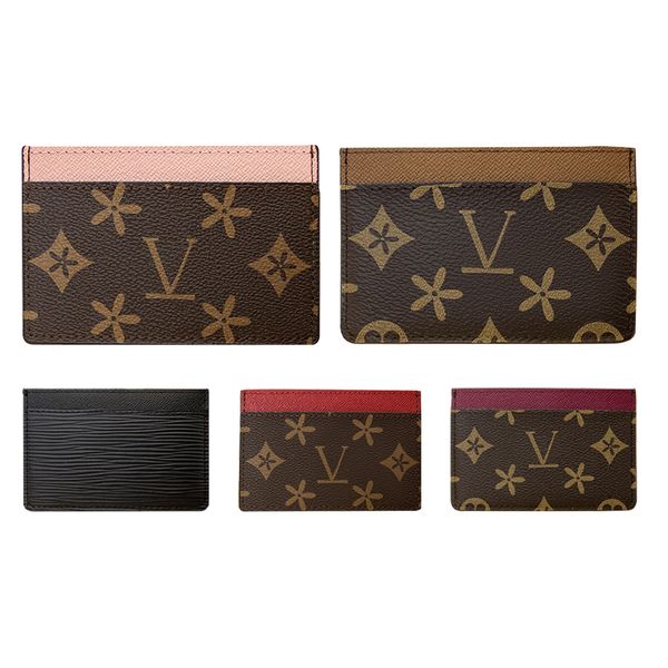

m60703 card cover mens wallet coin purses passport holder brown flower purse womens key pouch business id card holder leather luxury designe, Brown;gray
