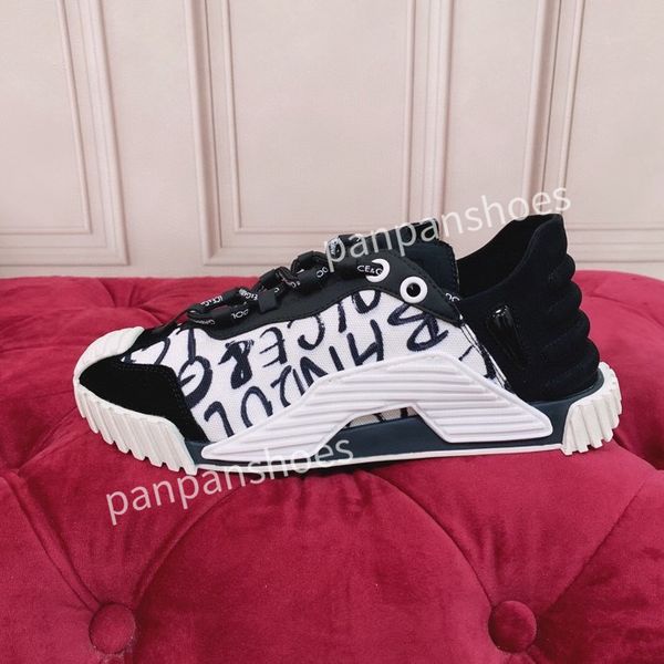 

fashion brand casual shoes men designer leather lace-up sneakers fashion lady flat running letters shoes platform sneaker2023, Black