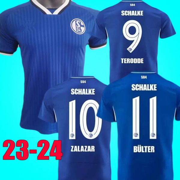 

new 2023 2024 schalke 04 home soccer jerseys kit 23 24 ouwejan palsson lode latza terodde zalazar bulter lee flick pieringer drexler thiaw m, Black;yellow