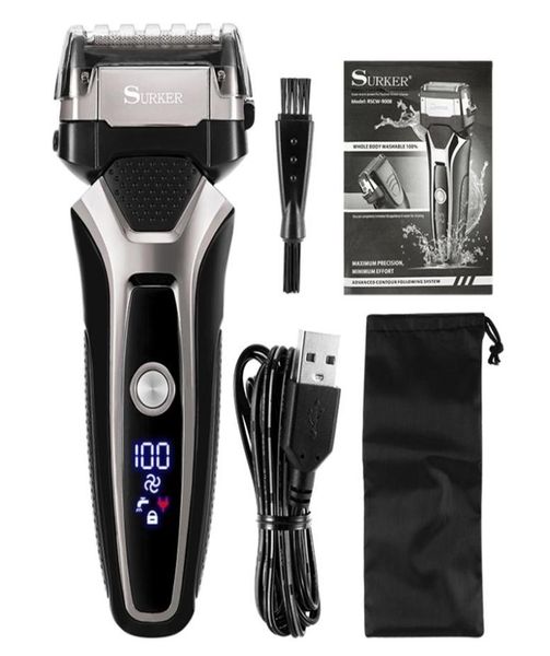 

electric shavers usb rechargeable stainless steel shaving machine men 3d triple floating blade razor barber trimmer 2209215182991
