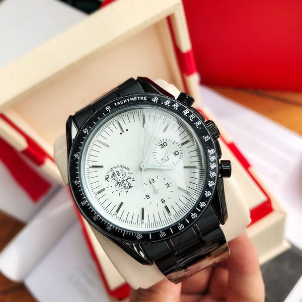 

lmjli-u1 high-quality men's watch yacht style 42mm black dial master quartz watch sapphire glass classic folding watch super luminous w, Slivery;brown