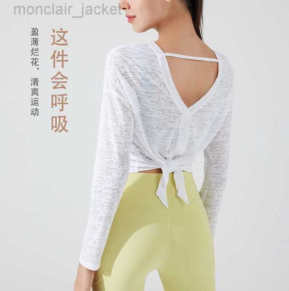 

desginer alo yoga sports women's loose fit large quick dry fitness long sleeve autumn cover up dress running 23ssa, White