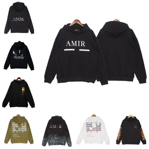 

designer amirs hoodies outfit jacket for mens hoodies fashion letter print men's hoodies streetwear breathable coat homme social club b, Black