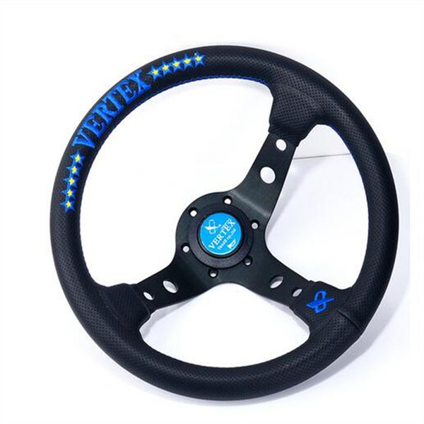 

universal 13inch/325mm vertex genuine leather embroidery drift sport steering wheel