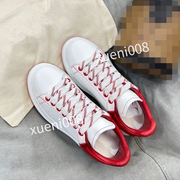 

2023women casual shoes designer womens leather lace-up sneaker fashion running trainers letters woman shoes flat printed gym sneakers, Red;white