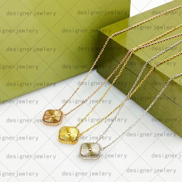 

designer jewelry four leaf clover necklace womens pendant for women stainless steel jewellery girl wedding gifts for parties gold chain char, Silver
