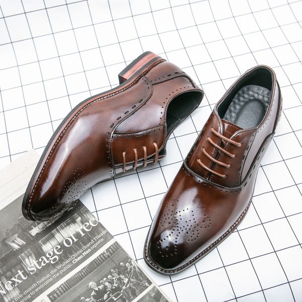 

dress shoes business formal leather mens casual classic italian oxford elegant men office 230510, Black