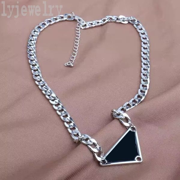 

pendant necklaces designer necklace link chains silver color triangles cool metals letter fashion punk women classical mens necklace hiphop