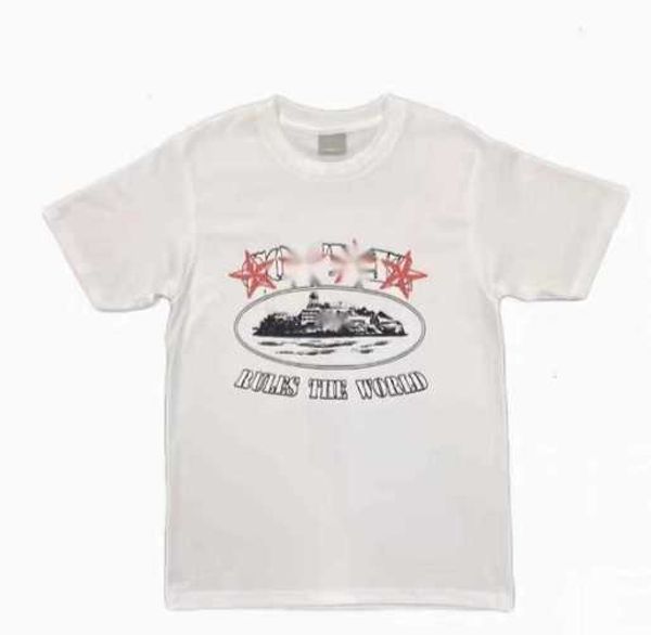 

22ss men's t shirts men's plus tees corteiz summer roundneck women's shortsleeved tshirt letterprinted cotton clothing fashio, White;black