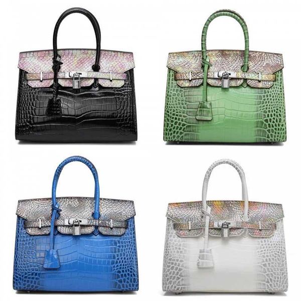 

designer bag tote bag handbag crossbody bags single shoulder bag leather women's bag new fashion layer cowhide crocodile leather