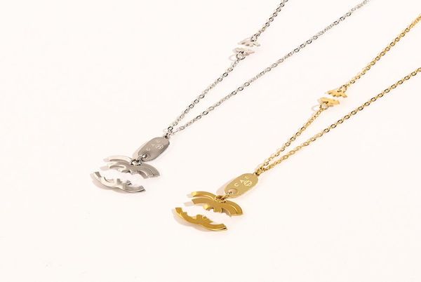 

designe steel seal necklaces luxury brand jewelry necklace fashion design accessories couple 18k gold plated necklace women039s6505476, Silver