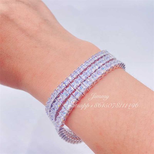 

zf iced out moissanite stone bracelet sterling silver 925 tennis bracelet women men diamond jewelry 925 sterling silver bracelet