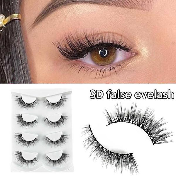 

false eyelashes 4 pairs eyelashes extension natural false eyelashes cross long winged eyelash end eye elongated big eye lashes lolita eyelas