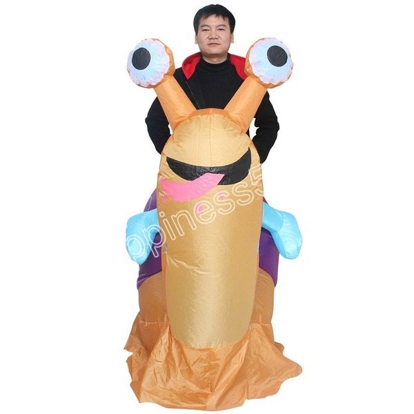 

new halloween mascot costumes party inflatable costume cycling snail funny blow up suit party clothing fancy dress for adult, Red;yellow
