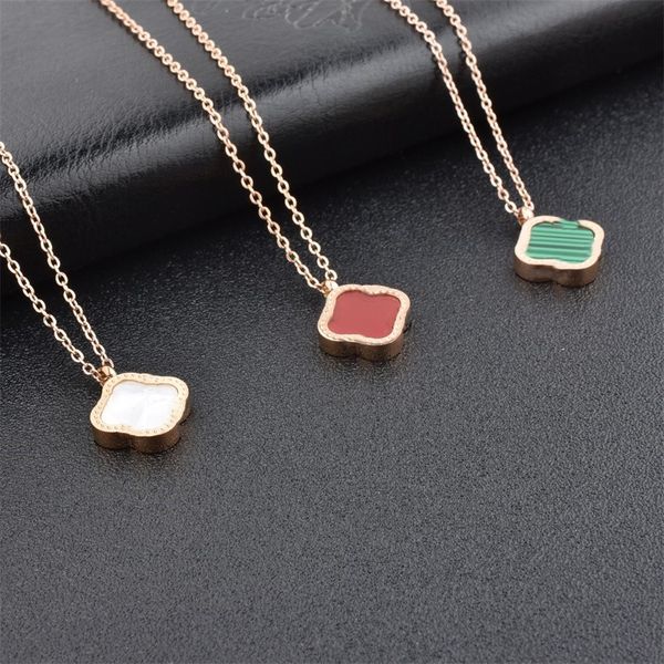 

classic fashion pendant necklaces for women elegant 4/four leaf clover locket necklace highly quality choker chains designer jewelry 18k tit, Silver