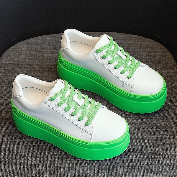 

womens sneakers 8cm thick bottom ladies flats casual platform flat shoes lace up leather creppers girls lolita shoes mary janes, Black
