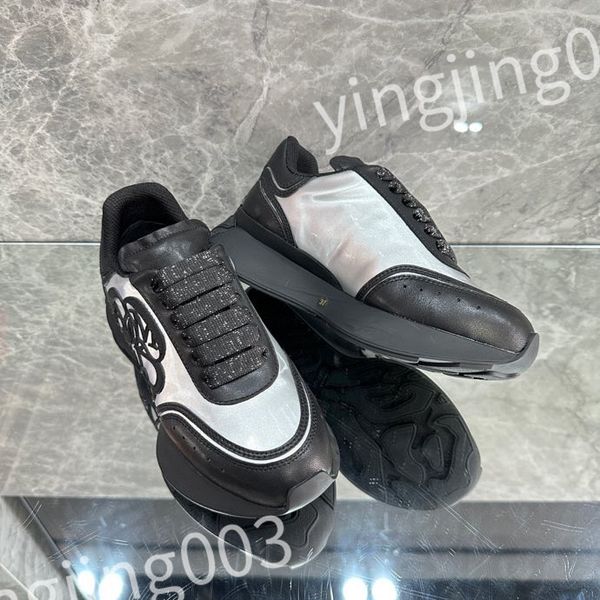 

new designer woman's shoe leather lace up mens fashion platform sneakers white black mens womens casual shoes chaussures