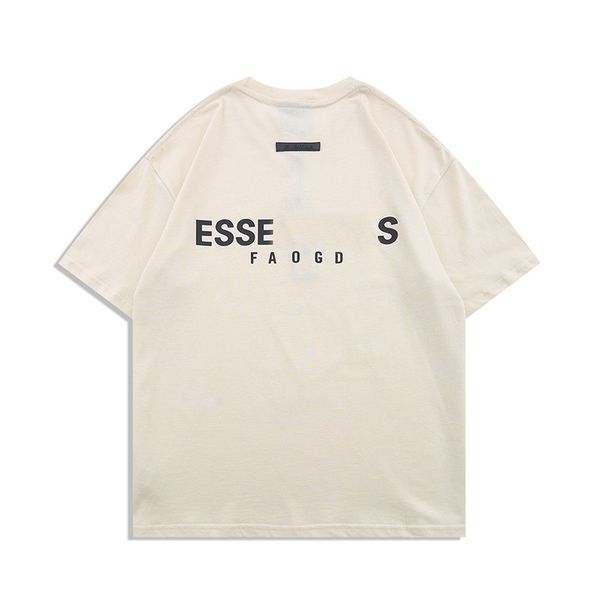 

designer mens t shirts women tshirt essentail essent shorts t-shirt men casual printed sports tshirts essentiel high street loose short 02, White;black