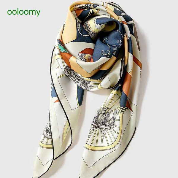 

hemres designer scarves women 2023 new imitation silk h elegant square mother gift winter scarf thin shawl, Blue;gray