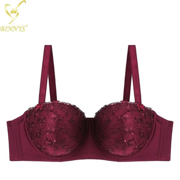 

bras d cup women lace floral half plus sizes adjustedstraps underwire binnys 230509, Red;black