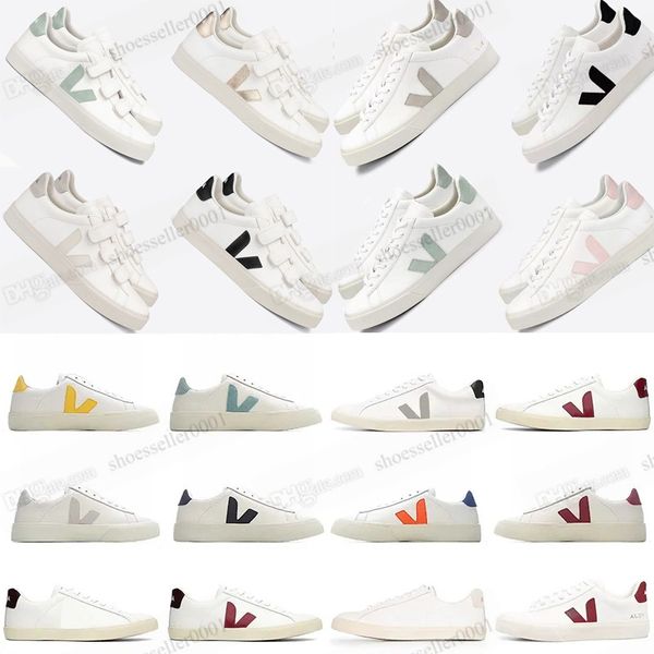 

veja shoes sneakers veja esplar campo for men womens shoes hook loop classic white fashion couples vegetarianism style paris sports skate sh, Black