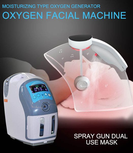 

multi-function portable househoid oxygen bar device pdt led light therapy machine skin rejuvenating rebalance ph levels oxygen facial dome m, Black;white