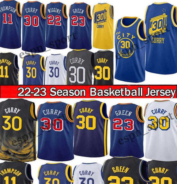 

Men Basketball jersey Stephen Curry #30 Thompson #11 Wiggins #22 Poole #3 Iguodala #9 Green #23 Kuminga #00 city 22-23 New Season je, With logo jerseys1